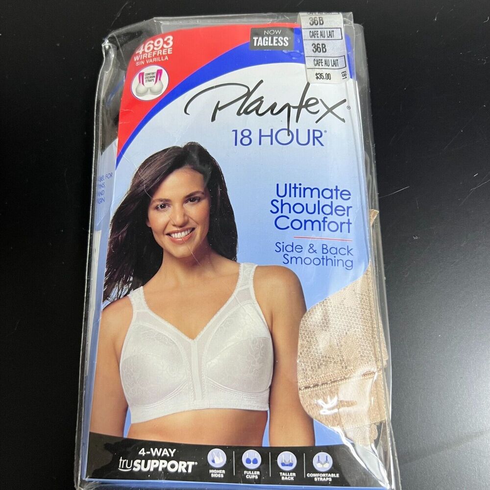 Playtex 18 Hour Bra Wirefree #4693 Sin Vanilla 36B NEW